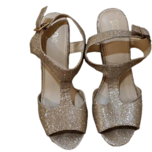 Brash Gold Glitter Platform Heels - Size 8.5